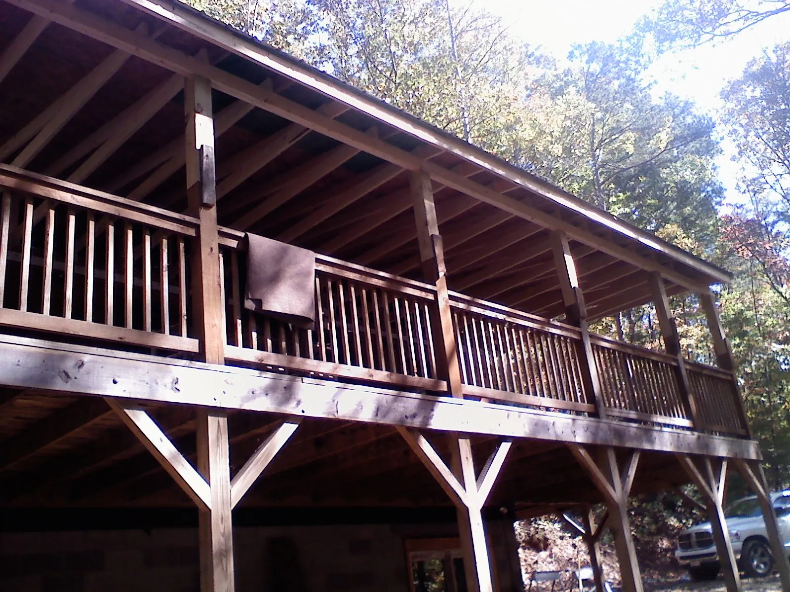 Timber framing under a new elevated porch and deck — Roof Leak Repair in Buena Vista by Roofing Brothers